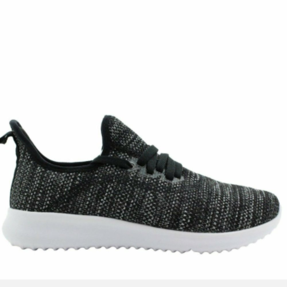 ATHLETIC WORKS Sneakers Womens Black White Comfort Trainers Memory Foam Shoes - Picture 2 of 7